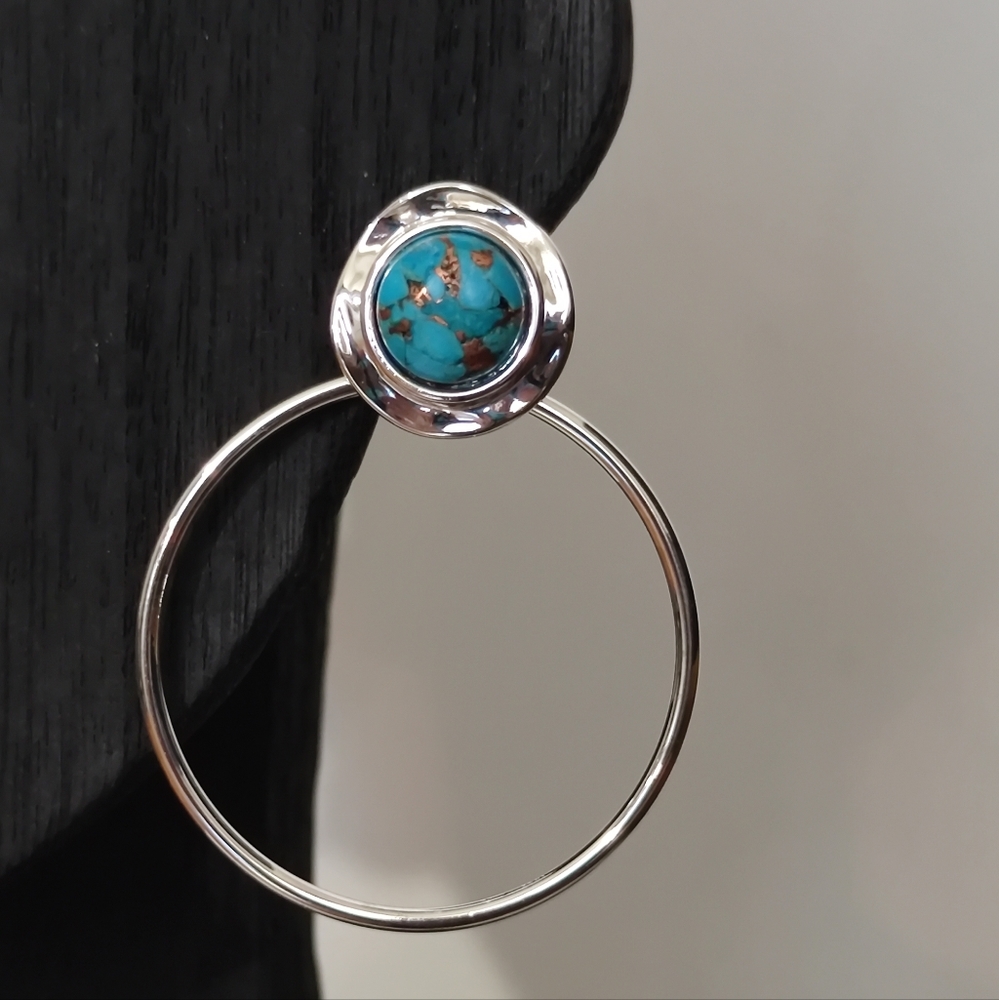 Robert Lee Morris Cabochon Gypsy Hoop SOHO Earrings